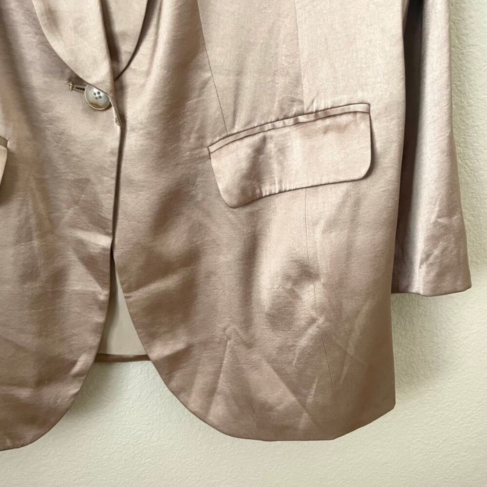 Madewell women’s BlazerTaupe Gold Satin Shawl‎ Collar  Zise 16W NEW - Picture 7 of 16
